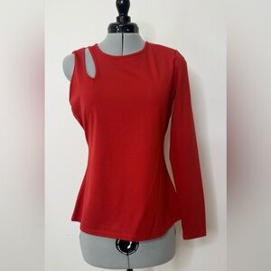 BCBGMaxAzria Vibrant Red Long Sleeve Top Size Small NWT